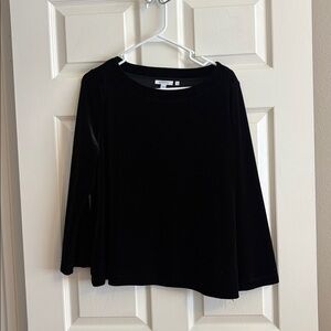 Chico's Black Velvet long-sleeved top, size 1